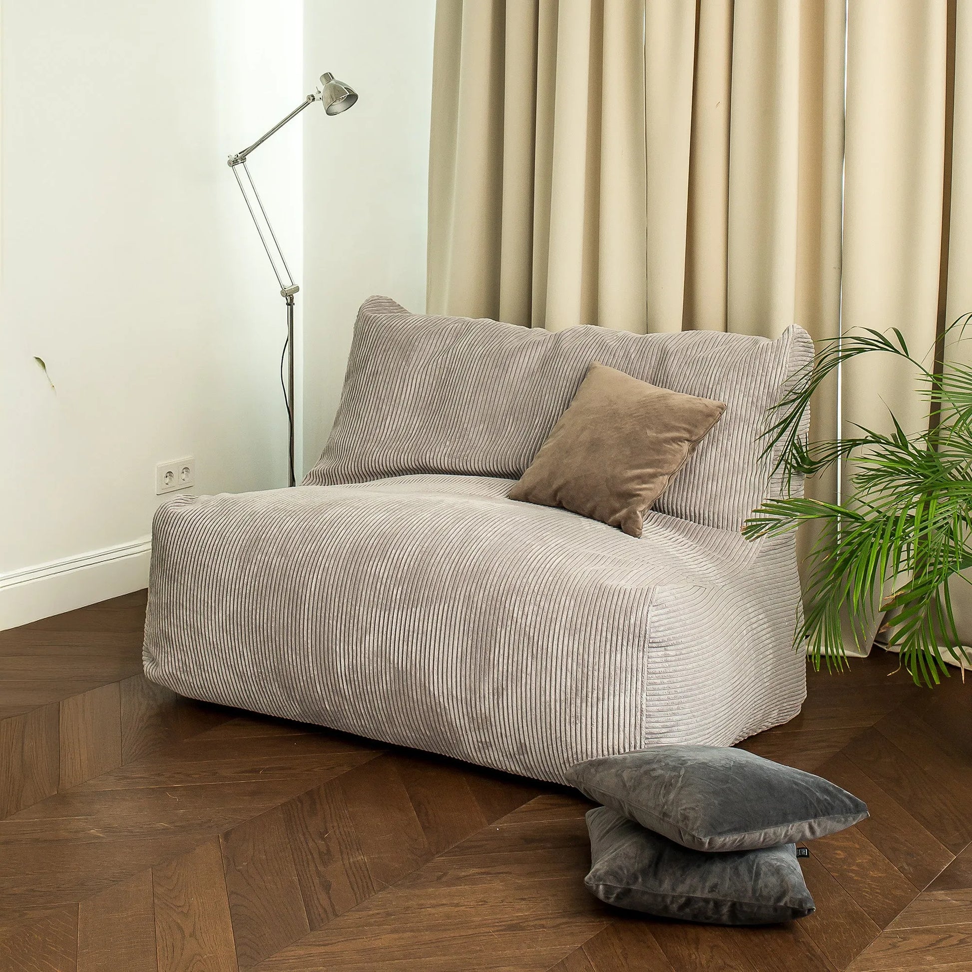 Sittsäck Soffa Seat Waves White Grey-Bean bags-Slowdown